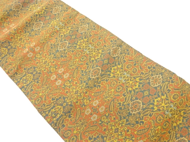 JAPANESE NAGOYA OBI / WOVEN FLOWER CREST
